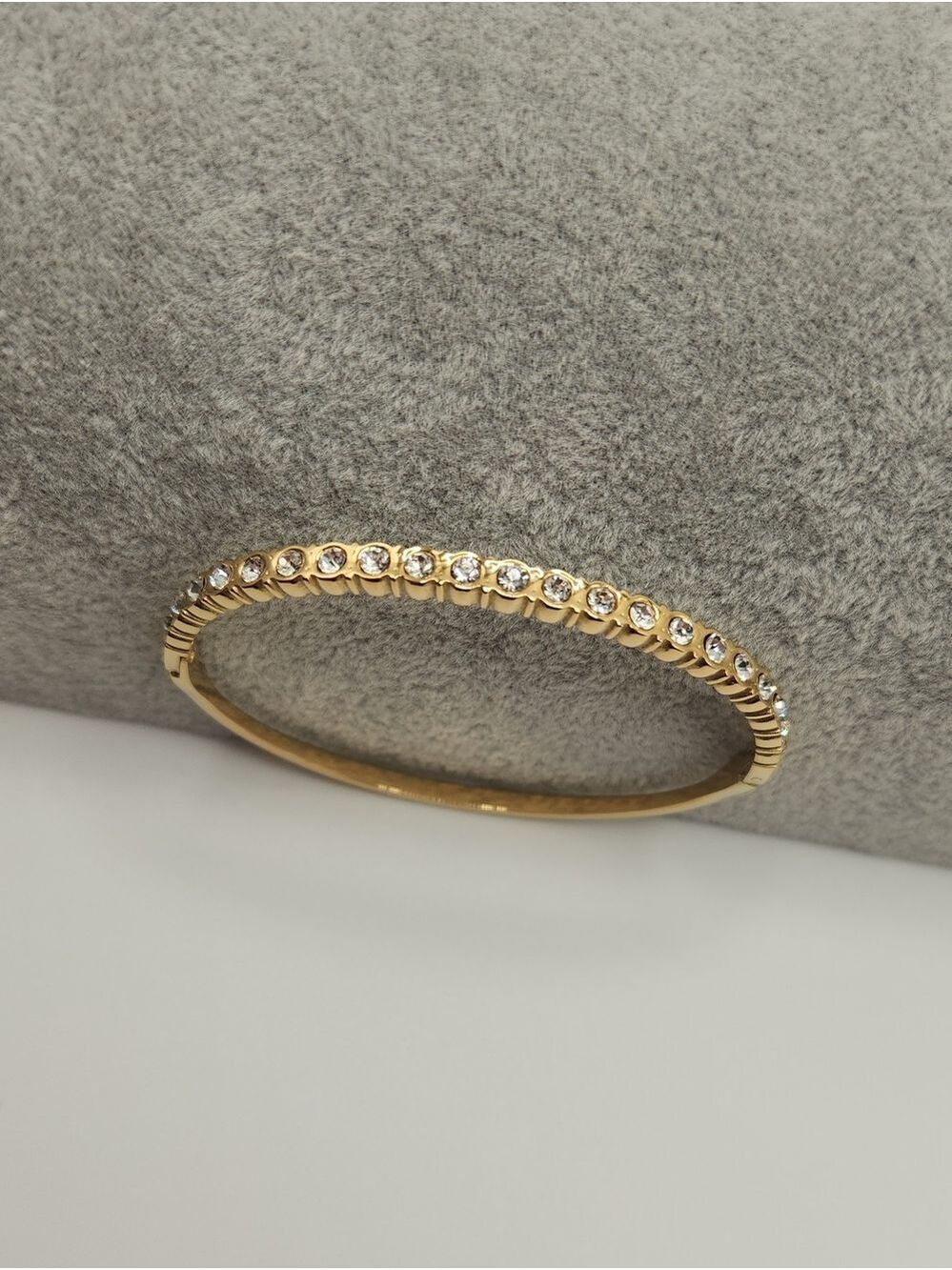 18k Gold Plated Stainless Steel Zircon Tennis Bangle Bracelet Minimalist Jewelry